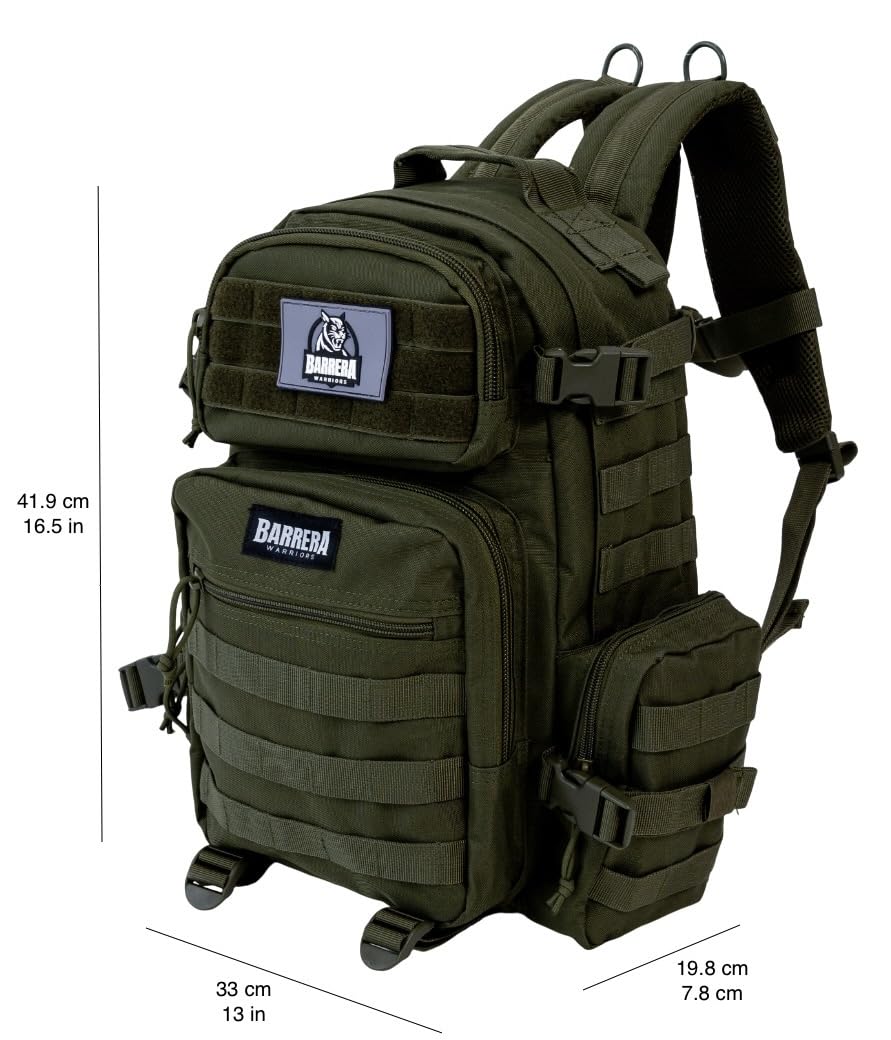BARRERA warriors- 25l Tactical Backpack - Small Military Backpack-Tactical Backpack For Men-Molle Backpack-Tactical Laptop Backpack. (OLIVE DRAB)