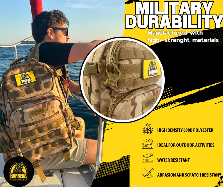 BARRERA warriors-Tactical Backpack .-Military Backpack-Tactical Backpack For Men-Molle Backpack-Tactical Laptop Backpack (MULTICAM CAMO, Medium)