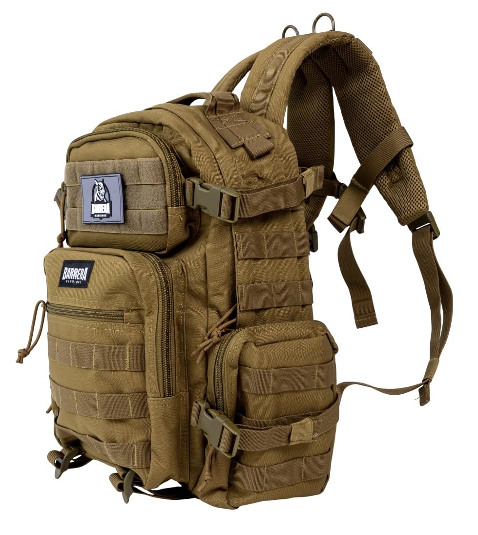 BARRERA warriors-Tactical Backpack .-Military Backpack-Tactical Backpack For Men-Molle Backpack-Tactical Laptop Backpack (COYOTE BROWN 25L)