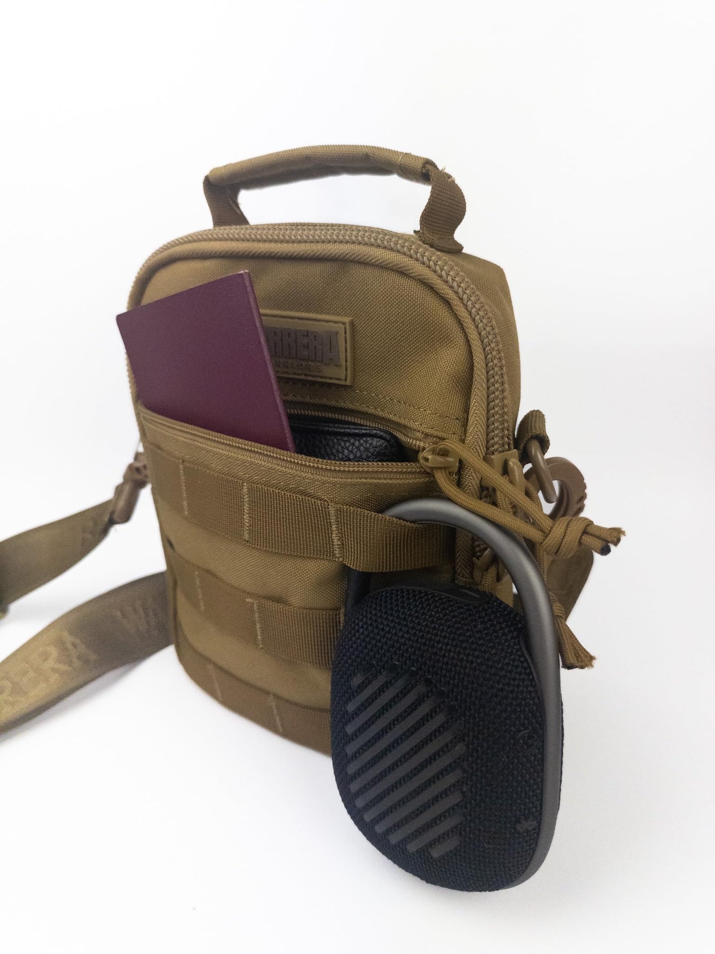 BARRERA warriors- Mini Crossbody bag for men, Handbag Adjustable Bag, Sling bag for men, tactical molle pouch (COYOTE BROWN, Small)