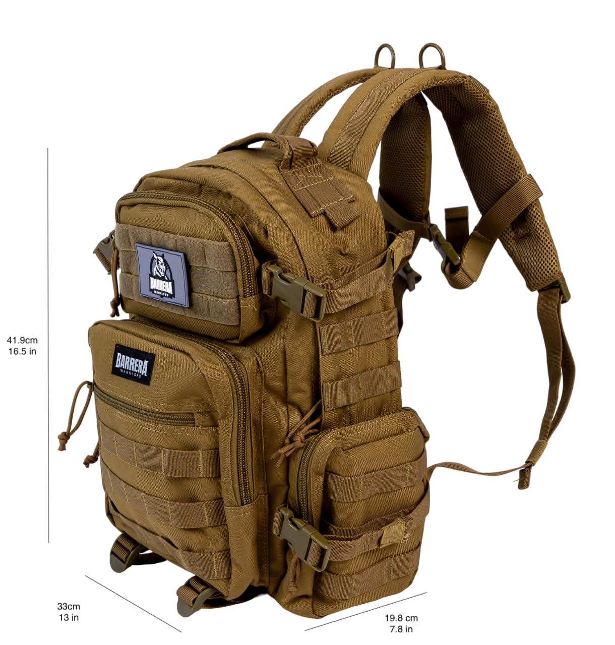 BARRERA warriors-Tactical Backpack .-Military Backpack-Tactical Backpack For Men-Molle Backpack-Tactical Laptop Backpack (COYOTE BROWN 25L)
