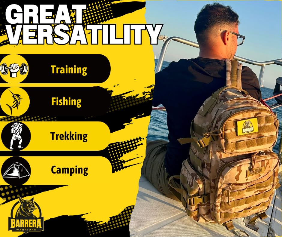BARRERA warriors-Tactical Backpack .-Military Backpack-Tactical Backpack For Men-Molle Backpack-Tactical Laptop Backpack (MULTICAM CAMO, Medium)